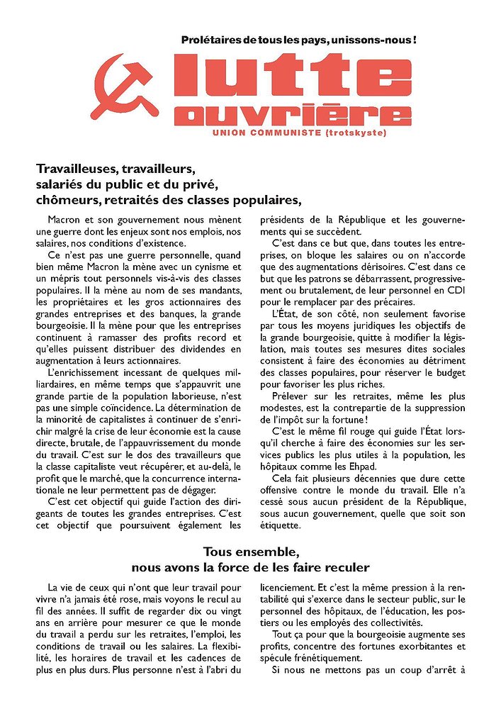 Illustration - Tract pour la manifestation parisienne du 22 mars