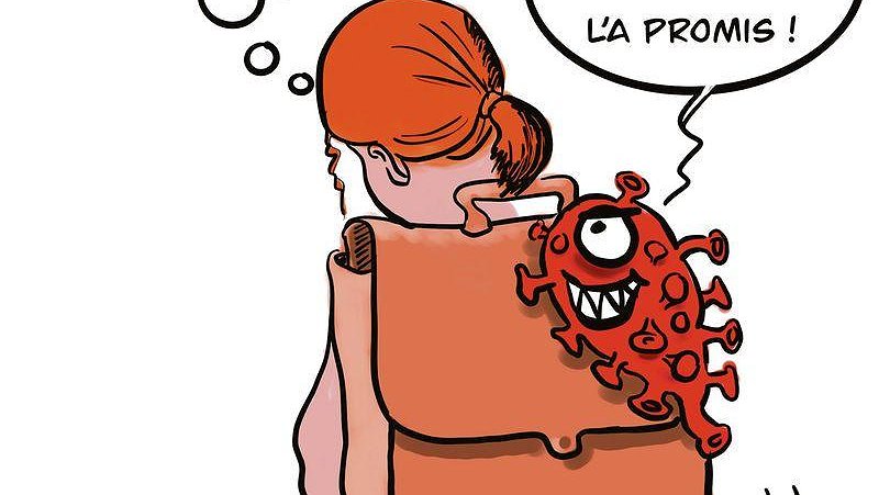 Illustration - sans masques, sans gel et sans locaux