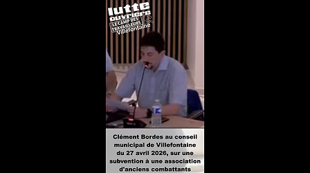 Illustration Intervention de Clément Bordes sur une subvention à une association d'anciens combattants